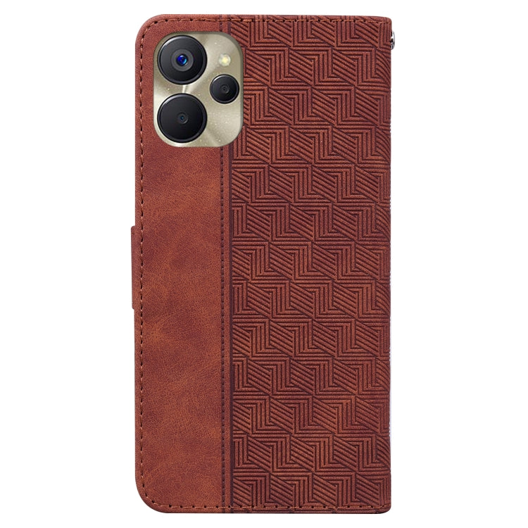 For Realme 9i 5G Geometric Embossed Flip Leather Phone Case