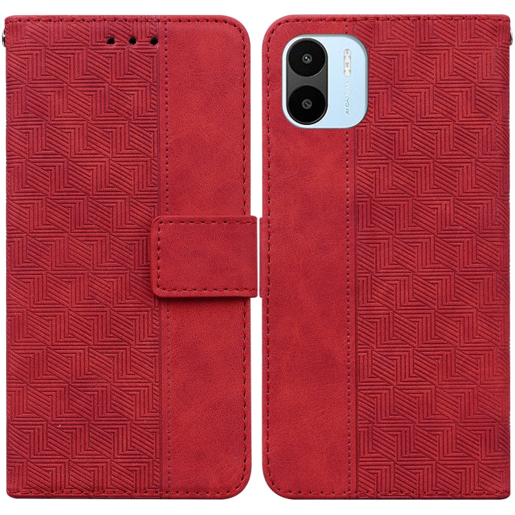 For Xiaomi Redmi A1 Geometric Embossed Flip Leather Phone Case