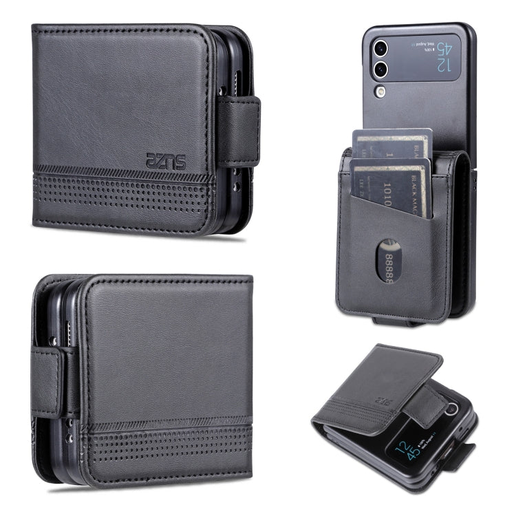 For Samsung Galaxy Z Flip4 5G AZNS Magnetic Calf Texture Flip Leather Phone Case