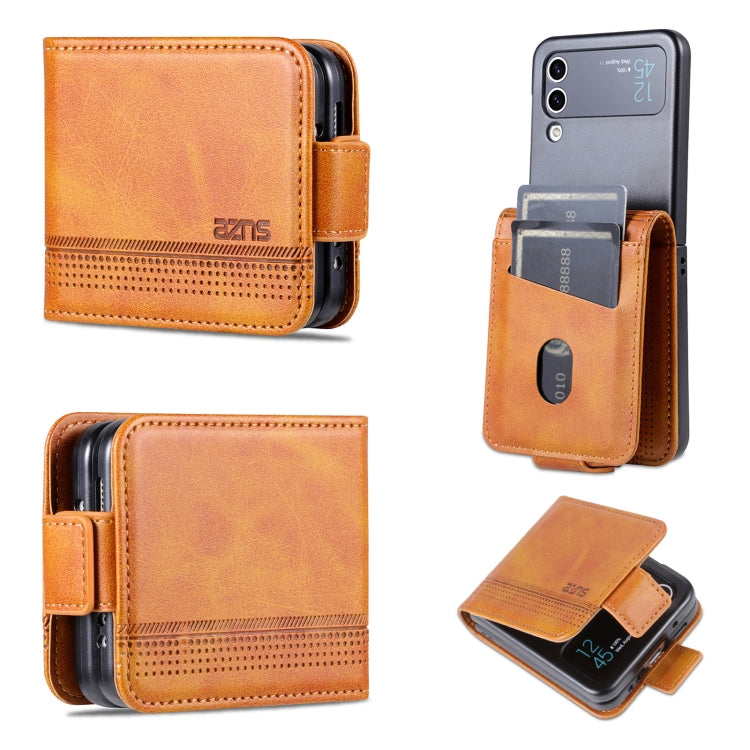 For Samsung Galaxy Z Flip4 5G AZNS Magnetic Calf Texture Flip Leather Phone Case
