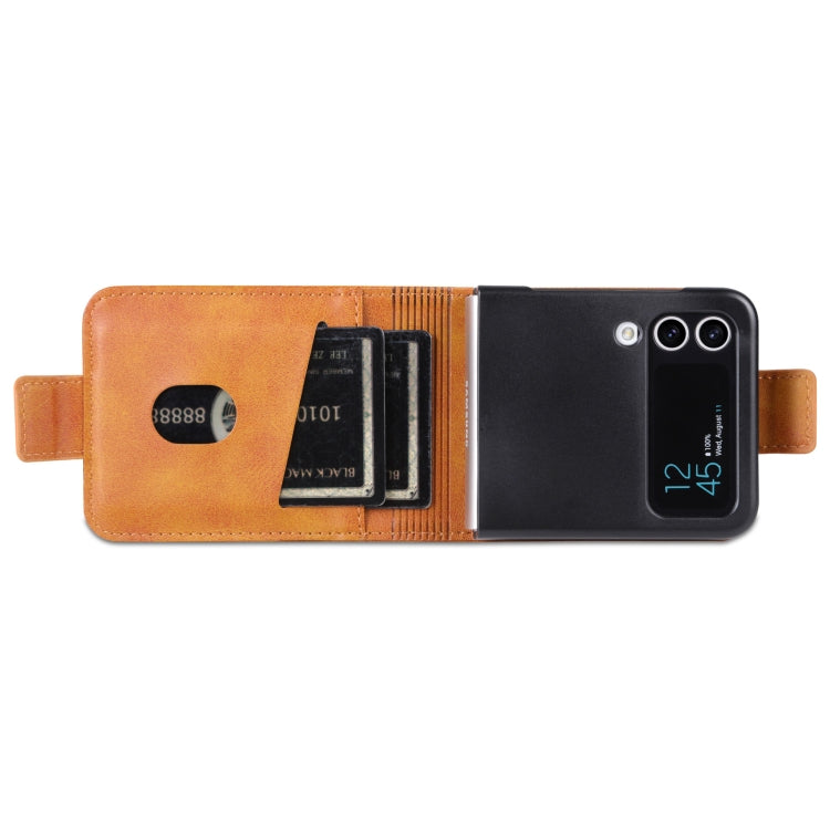 For Samsung Galaxy Z Flip4 5G AZNS Magnetic Calf Texture Flip Leather Phone Case