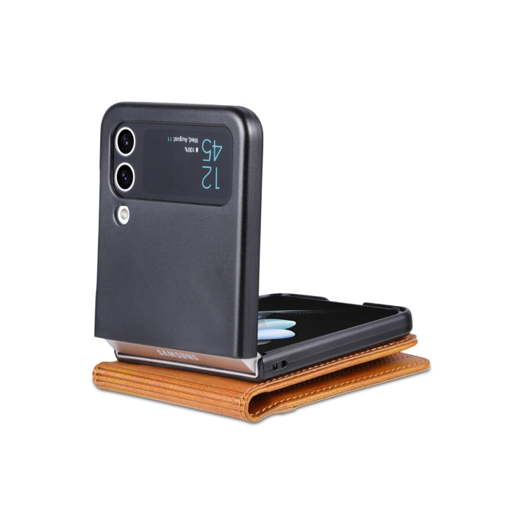 For Samsung Galaxy Z Flip4 5G AZNS Magnetic Calf Texture Flip Leather Phone Case