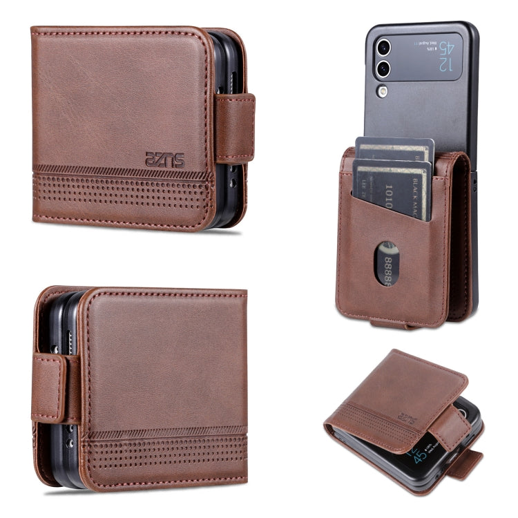 For Samsung Galaxy Z Flip4 5G AZNS Magnetic Calf Texture Flip Leather Phone Case