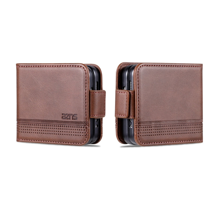 For Samsung Galaxy Z Flip4 5G AZNS Magnetic Calf Texture Flip Leather Phone Case