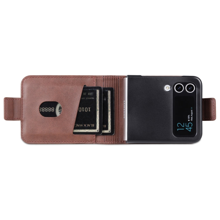 For Samsung Galaxy Z Flip4 5G AZNS Magnetic Calf Texture Flip Leather Phone Case