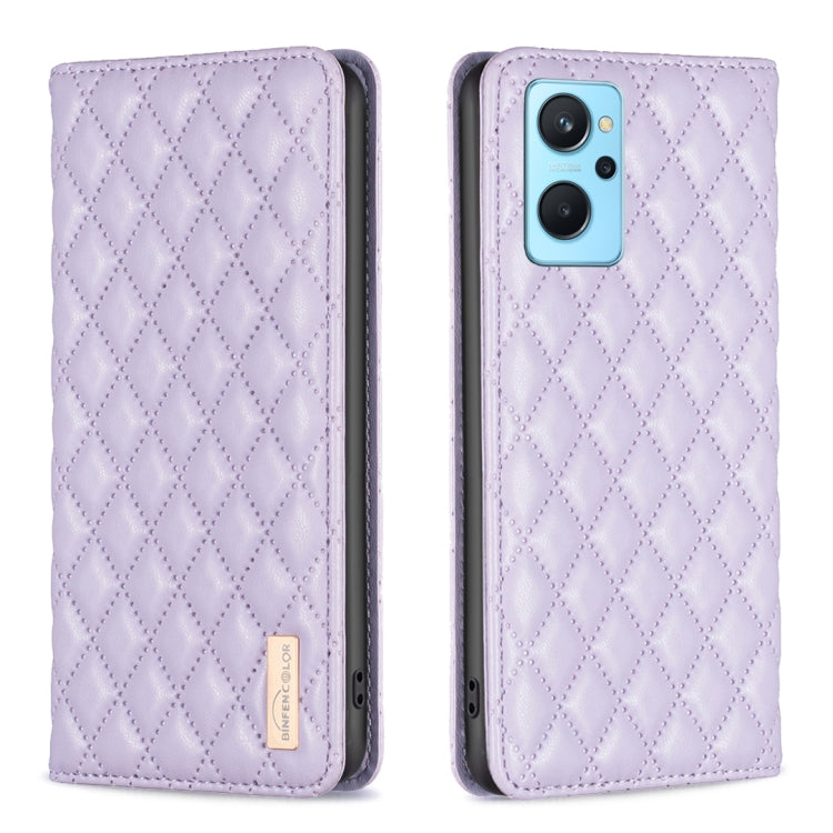 For OPPO A76 4G / A36 4G / K10 4G / Realme 9i Diamond Lattice Magnetic Leather Flip Phone Case