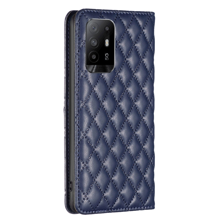 For OPPO A94 5G / F19 Pro+ Diamond Lattice Magnetic Leather Flip Phone Case