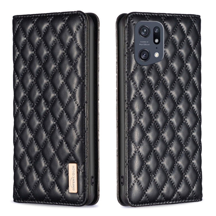For OPPO Find X5 Pro Diamond Lattice Magnetic Leather Flip Phone Case