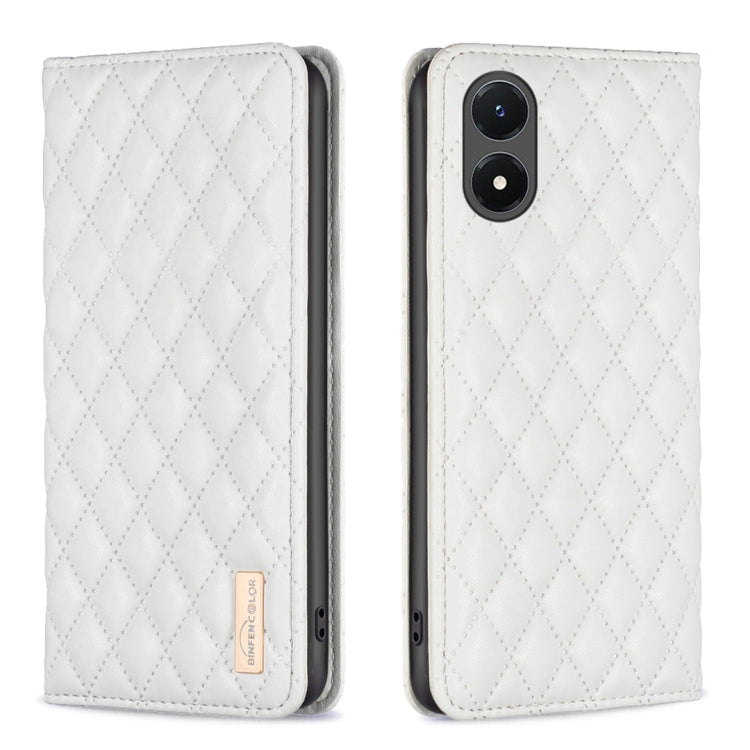 For vivo Y02s Diamond Lattice Magnetic Leather Flip Phone Case
