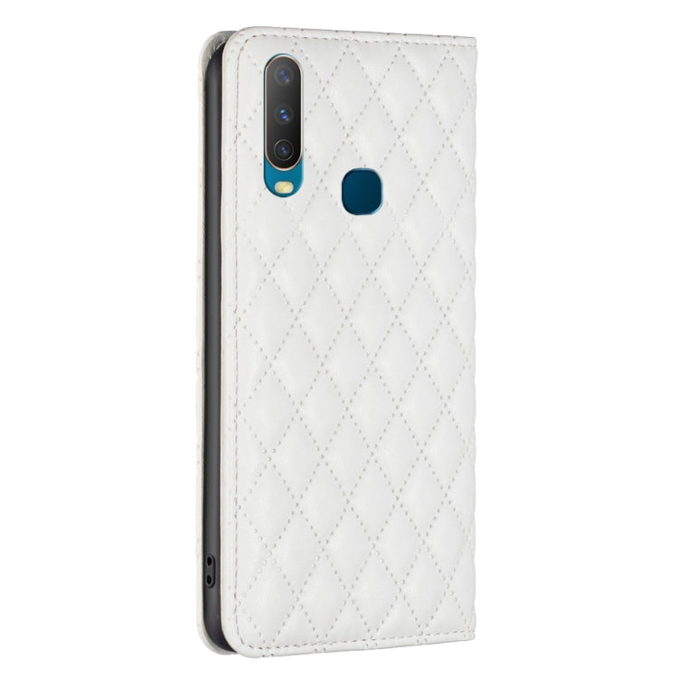 For vivo Y11 / Y15 / Y12 / Y17 Diamond Lattice Magnetic Leather Flip Phone Case
