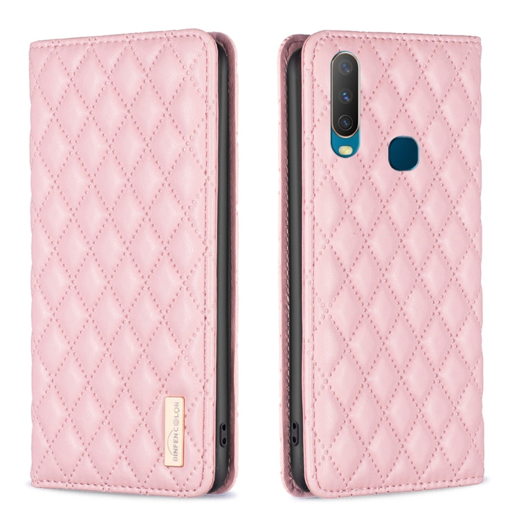 For vivo Y11 / Y15 / Y12 / Y17 Diamond Lattice Magnetic Leather Flip Phone Case