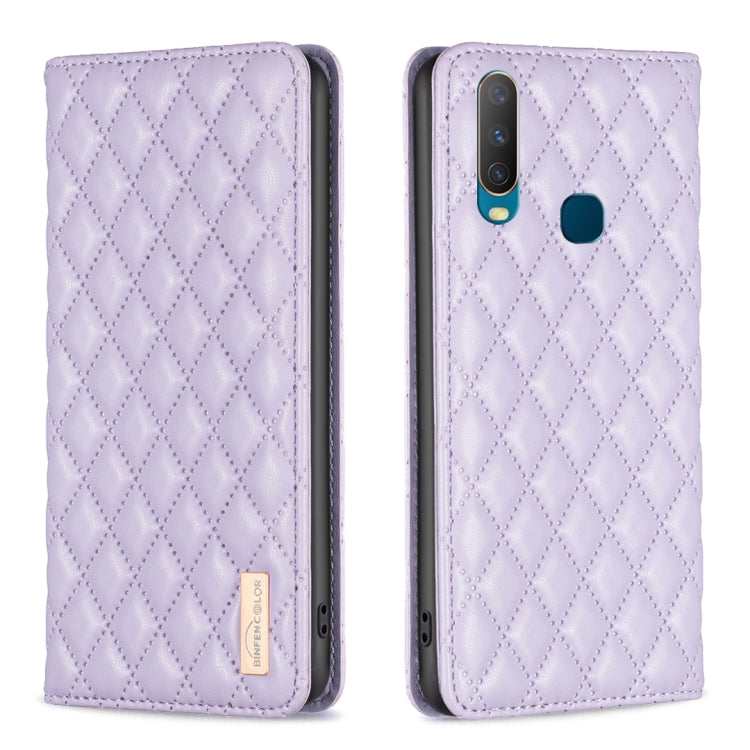 For vivo Y11 / Y15 / Y12 / Y17 Diamond Lattice Magnetic Leather Flip Phone Case