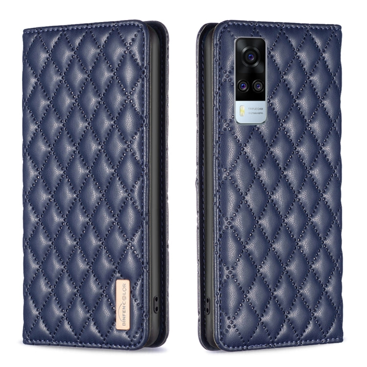 For vivo Y51 2020 / Y51a / Y51s Diamond Lattice Magnetic Leather Flip Phone Case