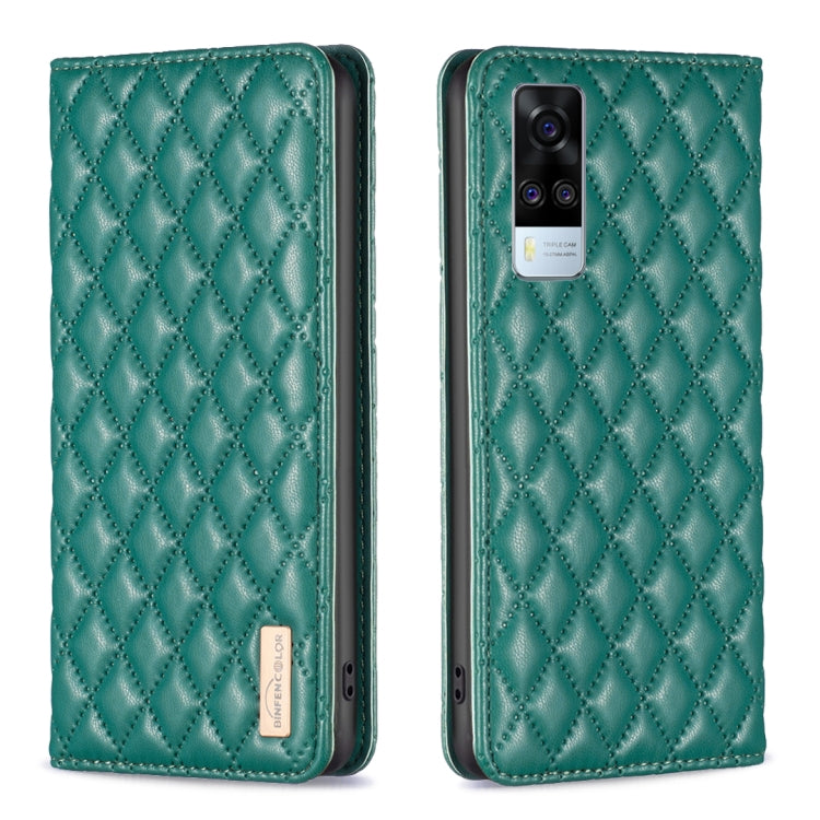 For vivo Y51 2020 / Y51a / Y51s Diamond Lattice Magnetic Leather Flip Phone Case