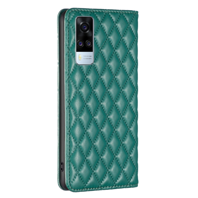 For vivo Y51 2020 / Y51a / Y51s Diamond Lattice Magnetic Leather Flip Phone Case