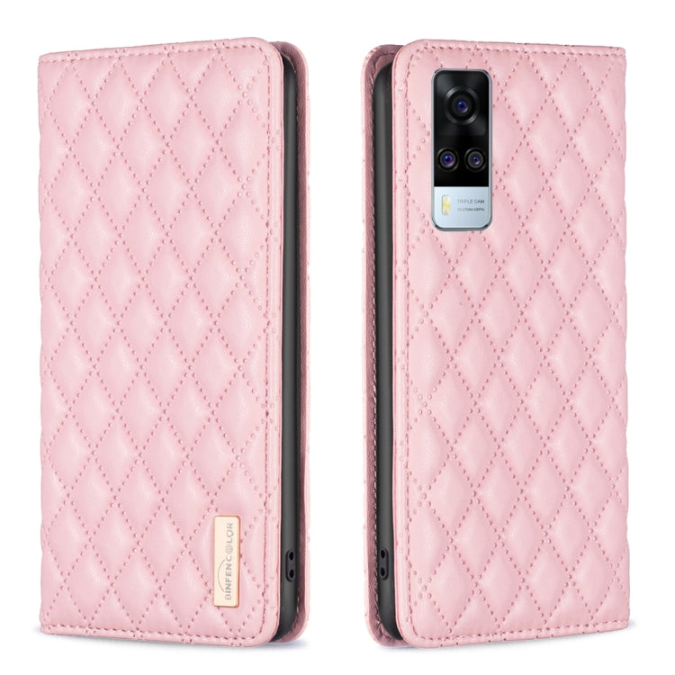 For vivo Y51 2020 / Y51a / Y51s Diamond Lattice Magnetic Leather Flip Phone Case