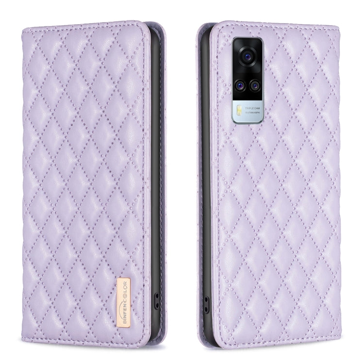 For vivo Y51 2020 / Y51a / Y51s Diamond Lattice Magnetic Leather Flip Phone Case