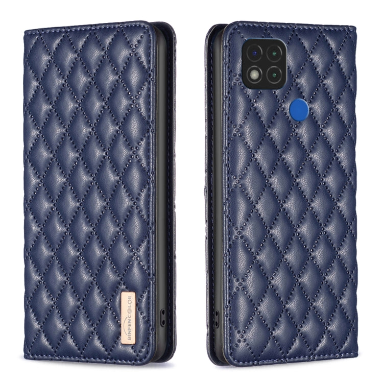 For Xiaomi Redmi 9C / 10A / Poco C31 Diamond Lattice Magnetic Leather Flip Phone Case