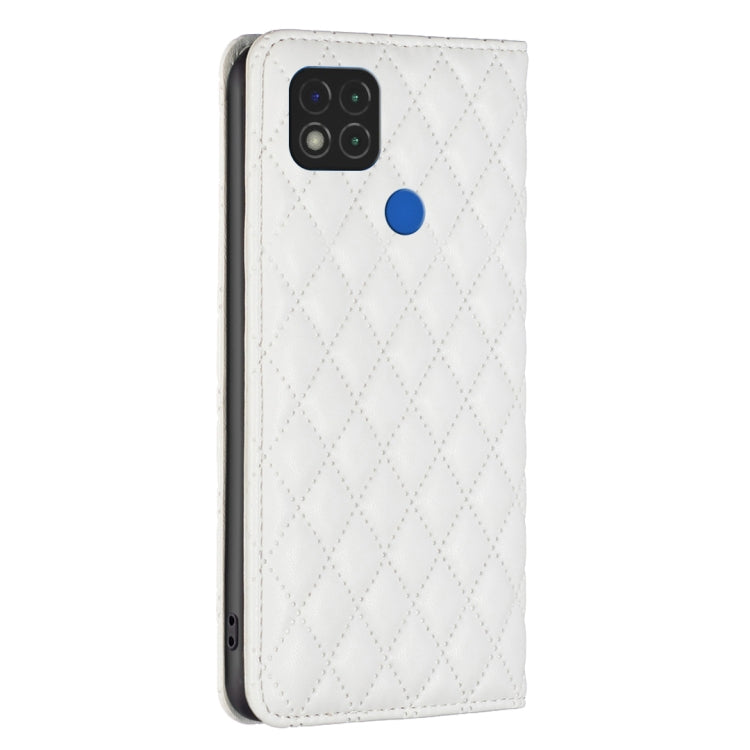 For Xiaomi Redmi 9C / 10A / Poco C31 Diamond Lattice Magnetic Leather Flip Phone Case