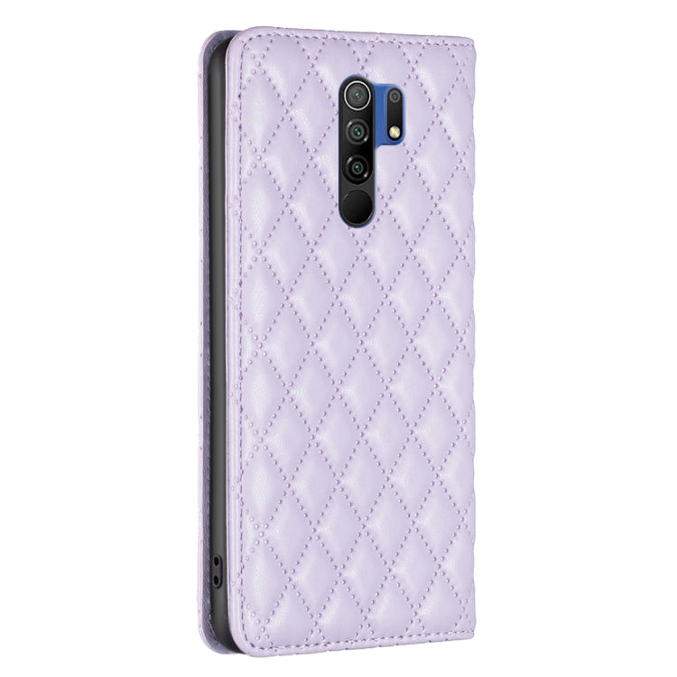 For Xiaomi Redmi 9 Diamond Lattice Magnetic Leather Flip Phone Case