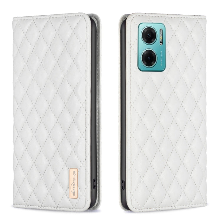 For Xiaomi Redmi 10 5G / Note 11E Diamond Lattice Magnetic Leather Flip Phone Case