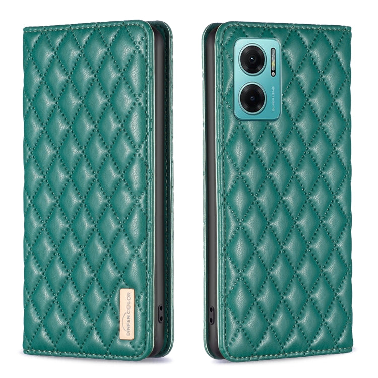 For Xiaomi Redmi 10 5G / Note 11E Diamond Lattice Magnetic Leather Flip Phone Case