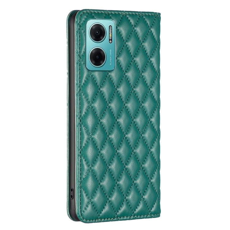 For Xiaomi Redmi 10 5G / Note 11E Diamond Lattice Magnetic Leather Flip Phone Case