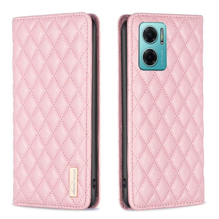For Xiaomi Redmi 10 5G / Note 11E Diamond Lattice Magnetic Leather Flip Phone Case