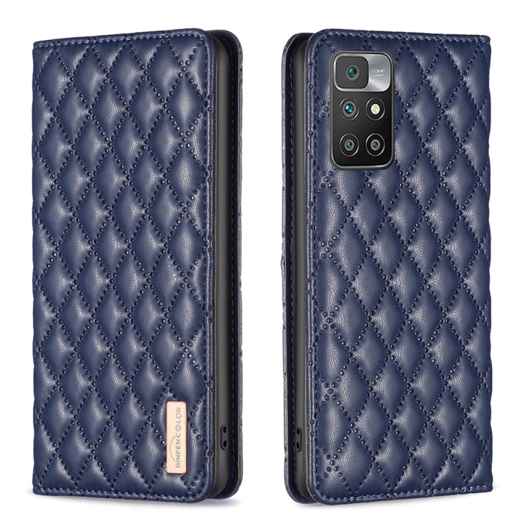 For Xiaomi Redmi 10 2022 / Note 11 4G Diamond Lattice Magnetic Leather Flip Phone Case