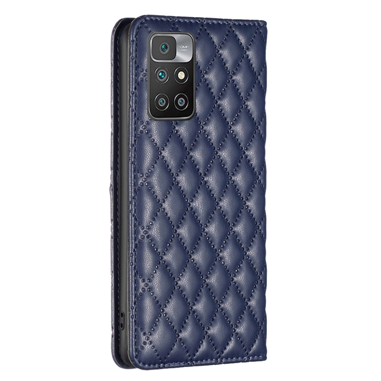For Xiaomi Redmi 10 2022 / Note 11 4G Diamond Lattice Magnetic Leather Flip Phone Case