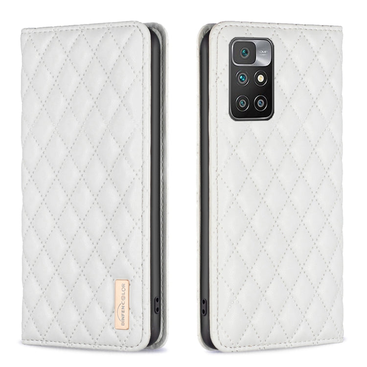 For Xiaomi Redmi 10 2022 / Note 11 4G Diamond Lattice Magnetic Leather Flip Phone Case
