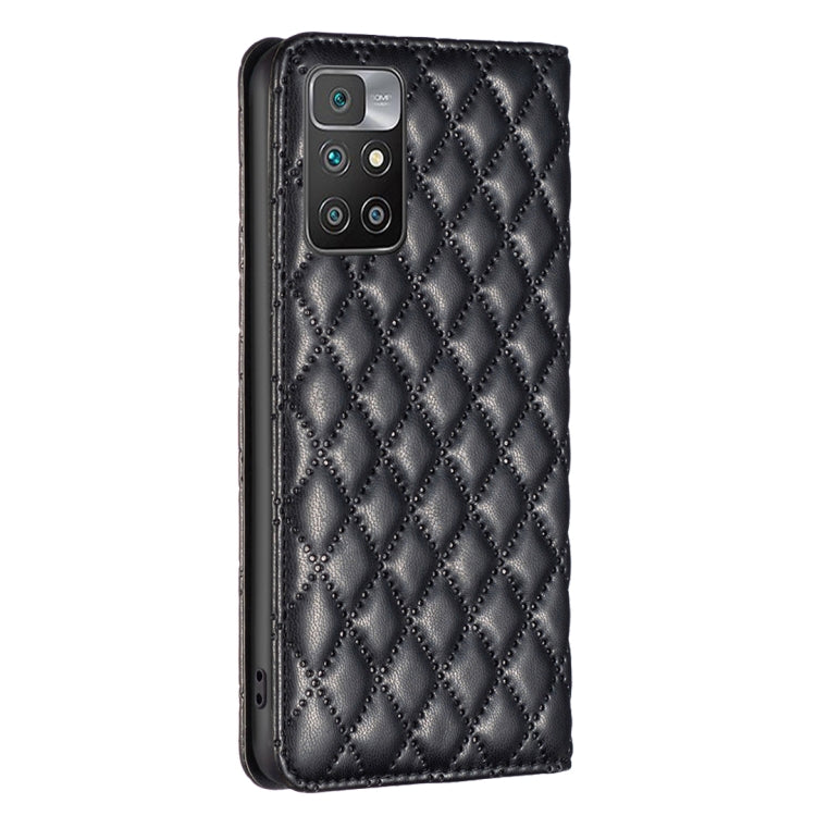 For Xiaomi Redmi 10 2022 / Note 11 4G Diamond Lattice Magnetic Leather Flip Phone Case