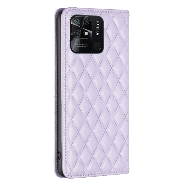 For Xiaomi Redmi 10C Diamond Lattice Magnetic Leather Flip Phone Case