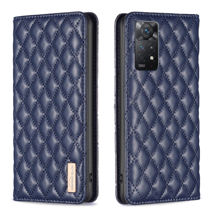 For Xiaomi Redmi Note 11 Pro 5G Diamond Lattice Magnetic Leather Flip Phone Case