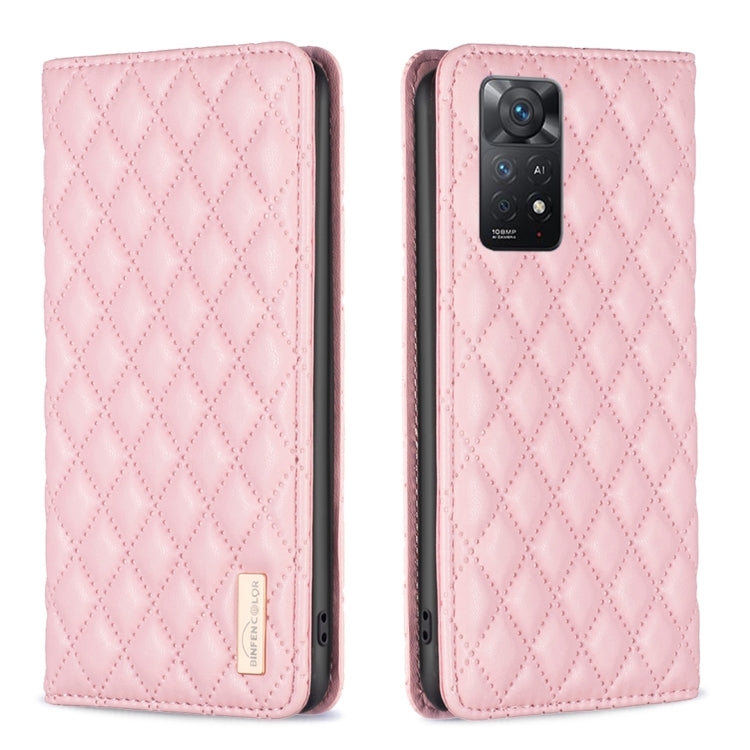 For Xiaomi Redmi Note 11 Pro 5G Diamond Lattice Magnetic Leather Flip Phone Case