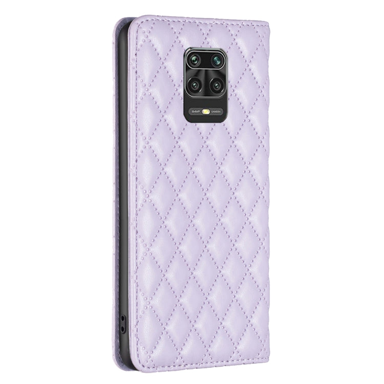 For Xiaomi Redmi Note 9 Pro Max Diamond Lattice Magnetic Leather Flip Phone Case