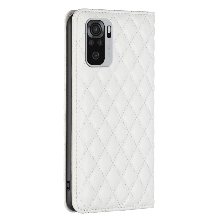 For Xiaomi Redmi Note 10 4G / 10S Diamond Lattice Magnetic Leather Flip Phone Case