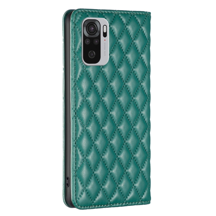 For Xiaomi Redmi Note 10 4G / 10S Diamond Lattice Magnetic Leather Flip Phone Case