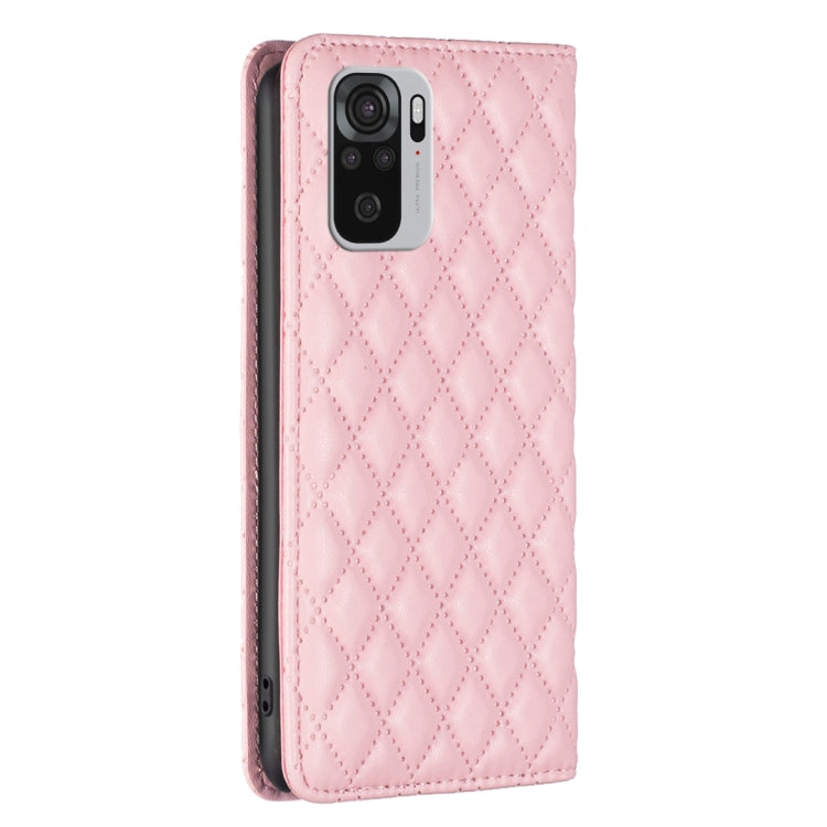 For Xiaomi Redmi Note 10 4G / 10S Diamond Lattice Magnetic Leather Flip Phone Case