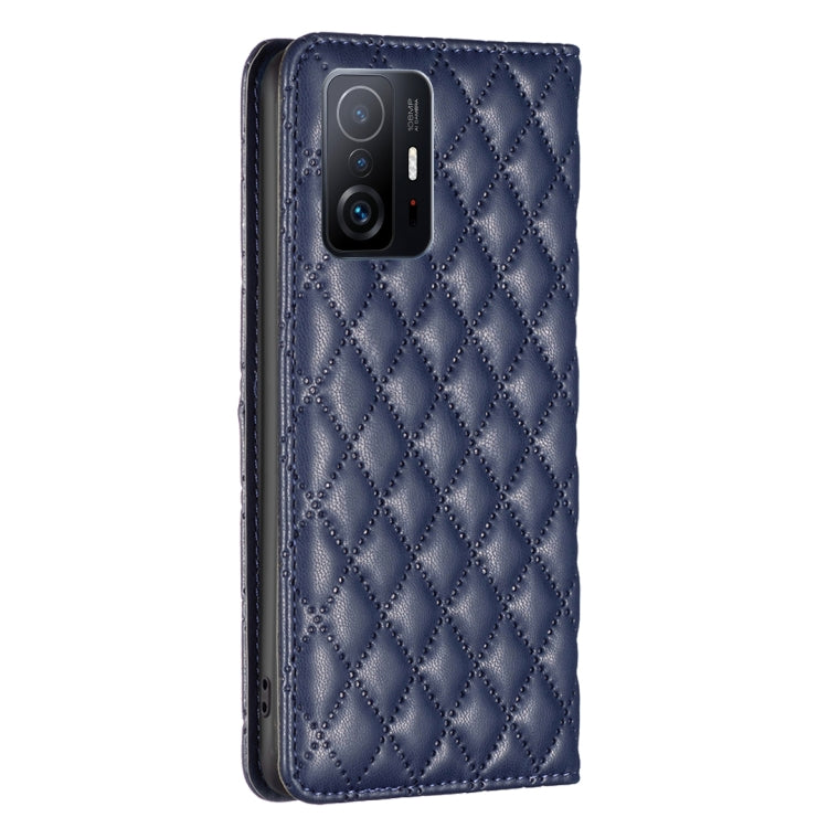 For Xiaomi 11T / 11T Pro Diamond Lattice Magnetic Leather Flip Phone Case