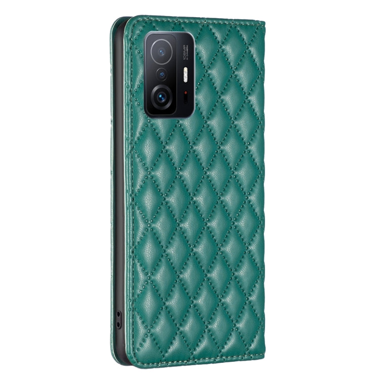 For Xiaomi 11T / 11T Pro Diamond Lattice Magnetic Leather Flip Phone Case