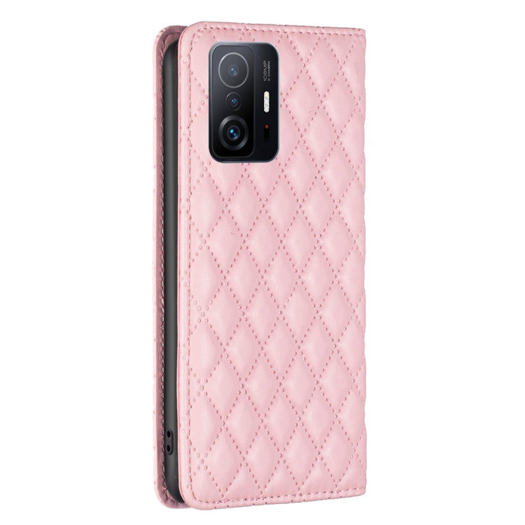 For Xiaomi 11T / 11T Pro Diamond Lattice Magnetic Leather Flip Phone Case