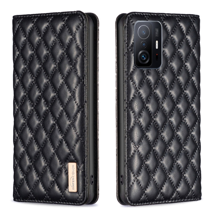 For Xiaomi 11T / 11T Pro Diamond Lattice Magnetic Leather Flip Phone Case