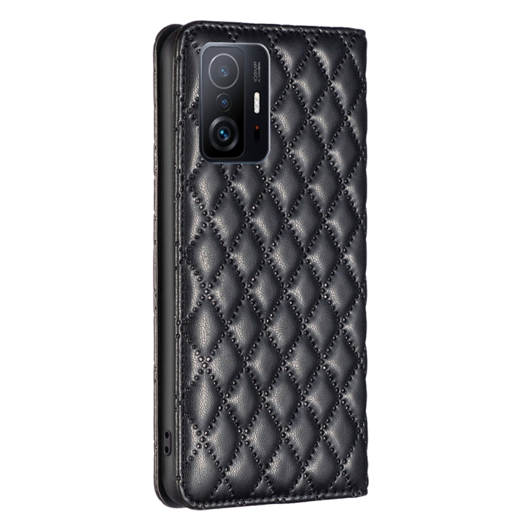 For Xiaomi 11T / 11T Pro Diamond Lattice Magnetic Leather Flip Phone Case