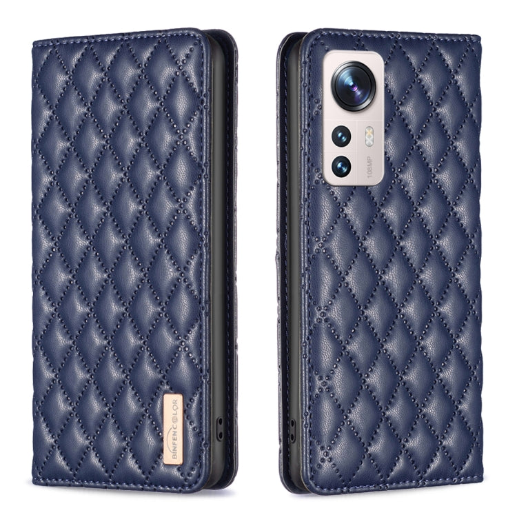 For Xiaomi 12 Lite Diamond Lattice Magnetic Leather Flip Phone Case