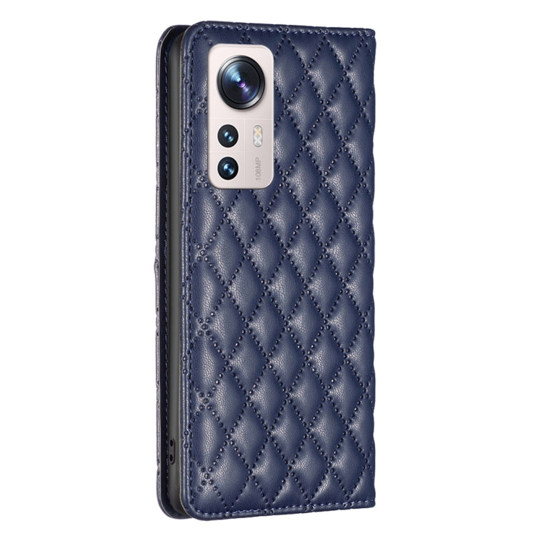 For Xiaomi 12 Lite Diamond Lattice Magnetic Leather Flip Phone Case