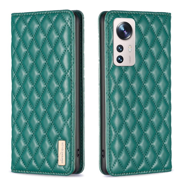 For Xiaomi 12 Lite Diamond Lattice Magnetic Leather Flip Phone Case