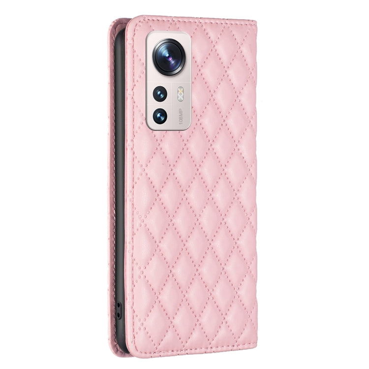 For Xiaomi 12 Lite Diamond Lattice Magnetic Leather Flip Phone Case
