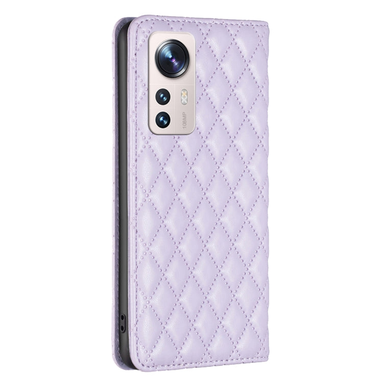 For Xiaomi 12 Lite Diamond Lattice Magnetic Leather Flip Phone Case