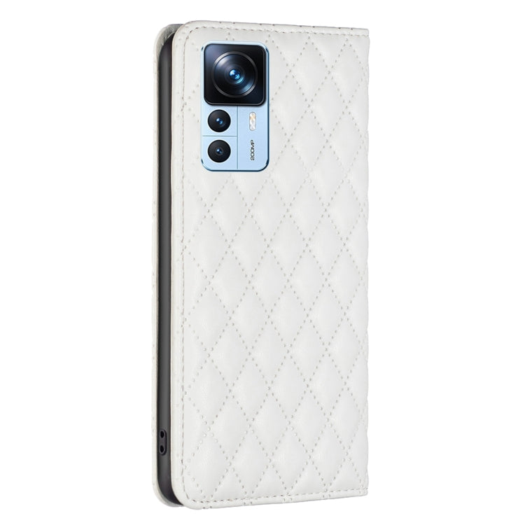 For Xiaomi 12T / 12T Pro / Redmi K50 Ultra Diamond Lattice Magnetic Leather Flip Phone Case